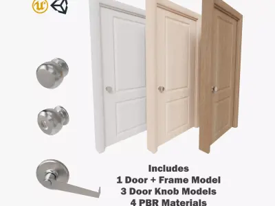 Two Panel Interior Door 3D model