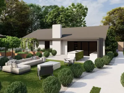 3D Exterior Scene 3D model design garden and landscape 3D model 12