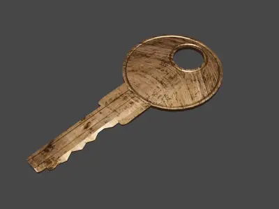 A key wooden 3D model