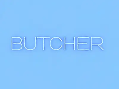 Butcher Neon Sign Low-poly 3D model