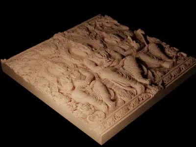 Garland CNC 3d Print High Relief Sand Casting 3D print model