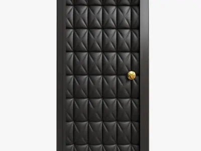 One-way Leather Tufted Padded Door 3D model