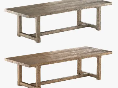 CAYDEN CAMPAIGN RECTANGULAR EXTENSION DINING TABLE 3D model