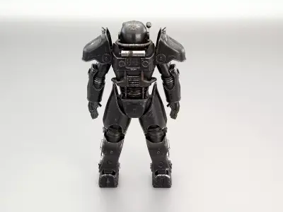 Post Apocalyptic Power Armor Black 3D model