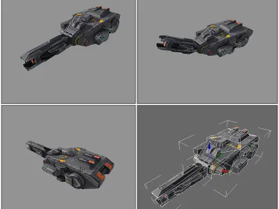 SF Spaceships Weapons Low-poly 3D model