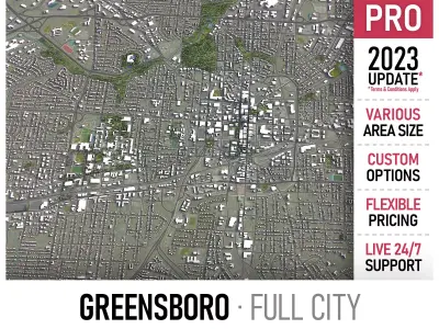 Greensboro Low-poly 3D model