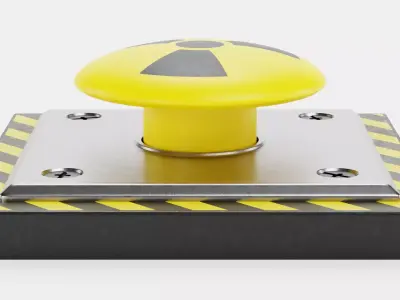 Emergency Button V4 - Radiation Hazard Switch Industrial Control 3D model