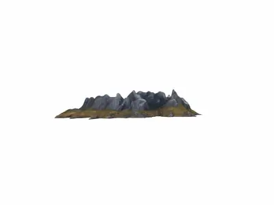 3d Model Mountain Range Barrier  3D model