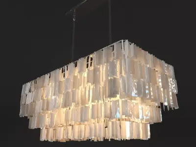 Hanging Capiz Chandelier 3D model