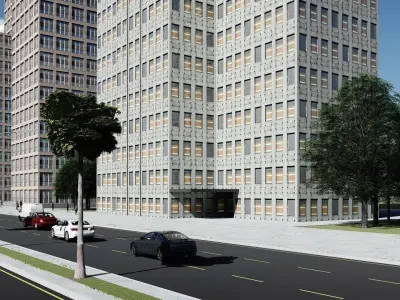 CITY BUILDINGS-LOW POLY Free low-poly 3D model