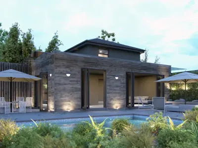 Octane - C4D Scene files - House Jackson Exterior 3D model