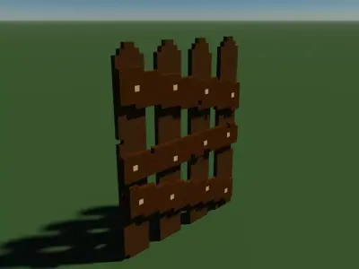 old fence Low-poly 3D model