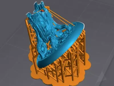    Ancient Tree Stump with Bones - Scenery Miniature    Free 3D print model