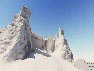 Trosky Castle Medieval 14thCentury Reconstruction 1 to 200 scale 3D print model