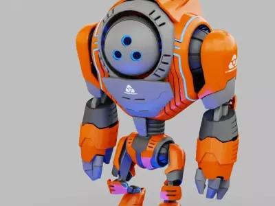 Planet expedition robot rigged - animated 3D model
