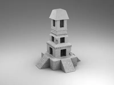 Stone tower of Maya 3D print model