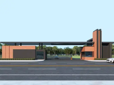 Security guard booth 02 Low-poly 3D model