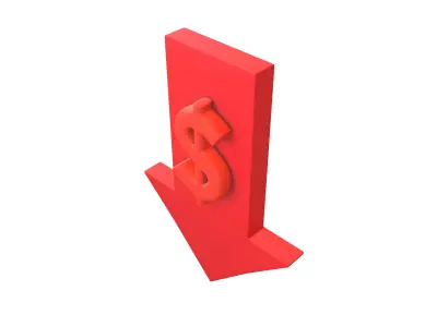 Price Down Symbol V1 006 Low-poly 3D model