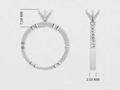 Gold Jewelry Solitaire Ring 3D Model 3D print model