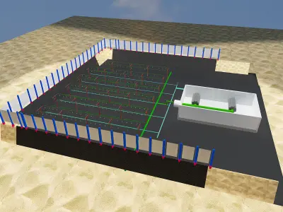 Desert water treatment plant a498 3D model