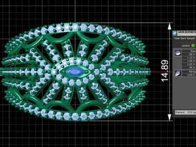 Diamond Ring for Women 3D print model 10