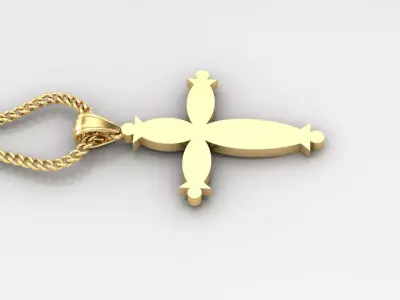 Light Gold 18K Cross Pendant 1CP075 3D print model purchase