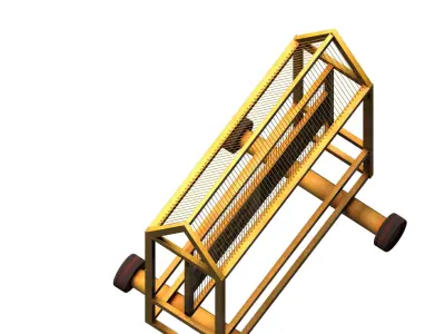 Yellow Mild Steel Police Barriers Low-poly 3D model