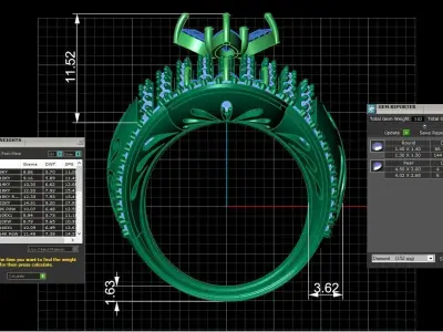 Diamond Ring for Women 3D print model 24