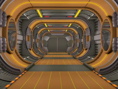 Sci Fi Corridor Spaceship 3D model