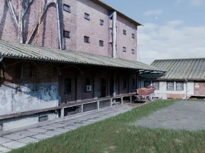 Factory Backyard - BLENDER scene 3D model