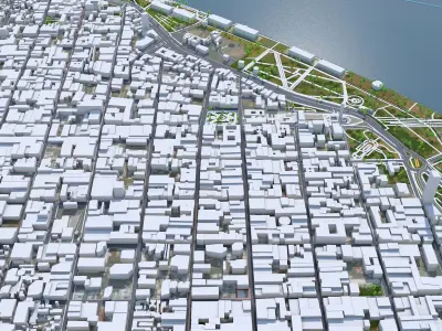 Rosario Argentina 25km Low-poly 3D model