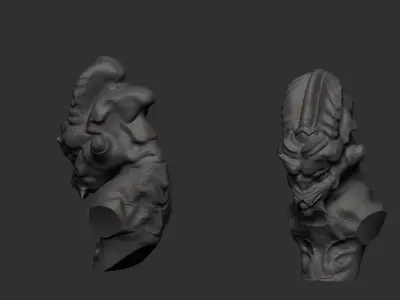 alien  bust creature scifi  3D print model