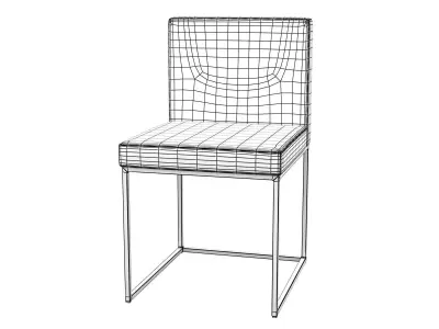Chair two chairs with metal frame 3D model