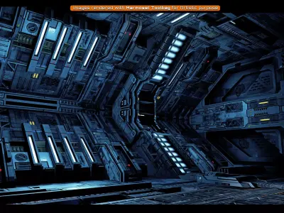 SF - Modular Hangar Low-poly 3D model