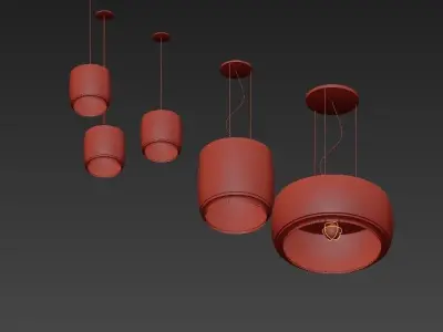 Vetreria four pendant lights 3D model