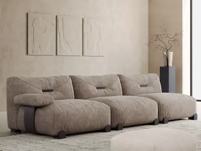 Pixels and Flowers living room interior scene 3D model