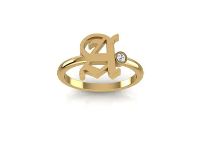 - Old English font ring A 3D print model