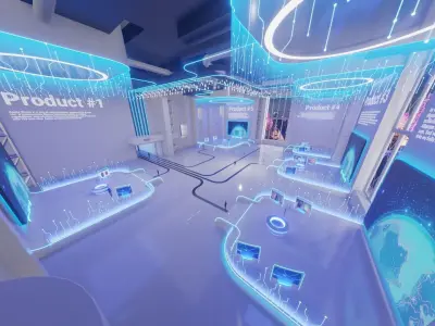 Sci Fi Exhibition Hall Interior with real world scale 2 3D model