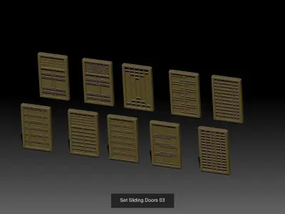 Combo Sliding Doors 3D Model Pack