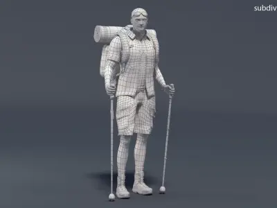  Male Hiker Animated HQ Standard License 