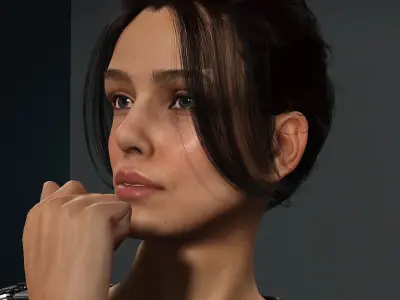 Scifi female 3D model