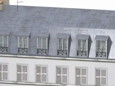 Old Paris House 005 Low-poly 3D model