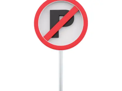  3d  traffic parking ban cartoon icon 3D model