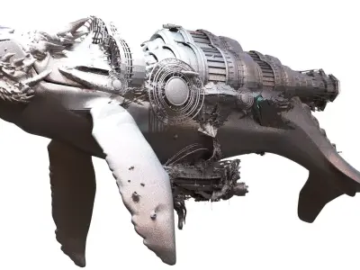 Deep Sea Sci fi whale Rig 2 3D model