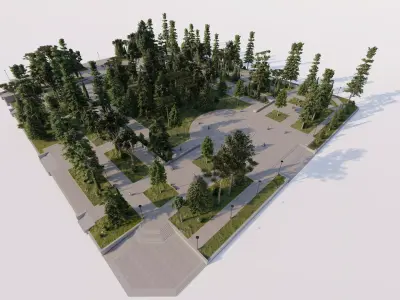 public park-Private Park Landscape -Park Center 3D model