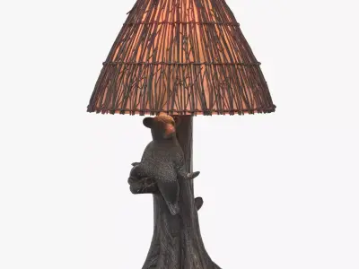 Twig Shade Bear Design Table Lamp PBR 3D model