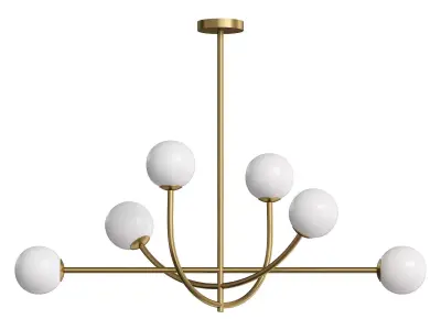 light aged brass and opal pendant 3D model