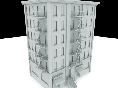 Nyc Building 09 type1 Low-poly 3D model