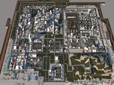 Ultra Mega City High Detail Low Poly Low-poly 3D model