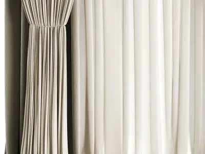 Silk and Cotton Curtain Low-poly 3D model